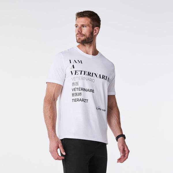 men's White Veterinarian - Short-Sleeve Underscrub