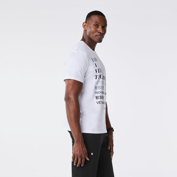 men's White Vet Technician - Short-Sleeve Underscrub