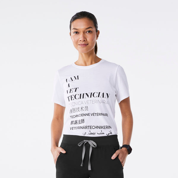 women's White Vet Technician - Short-Sleeve Underscrub