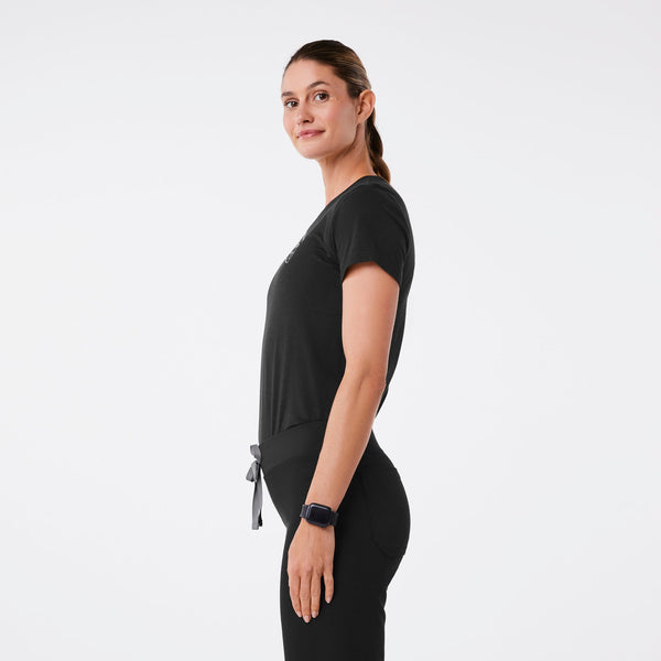 women's Black Anatomic Heart - Short-Sleeve Underscrub