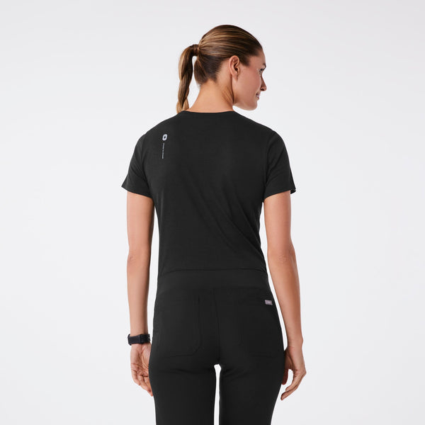 women's Black Anatomic Heart - Short-Sleeve Underscrub