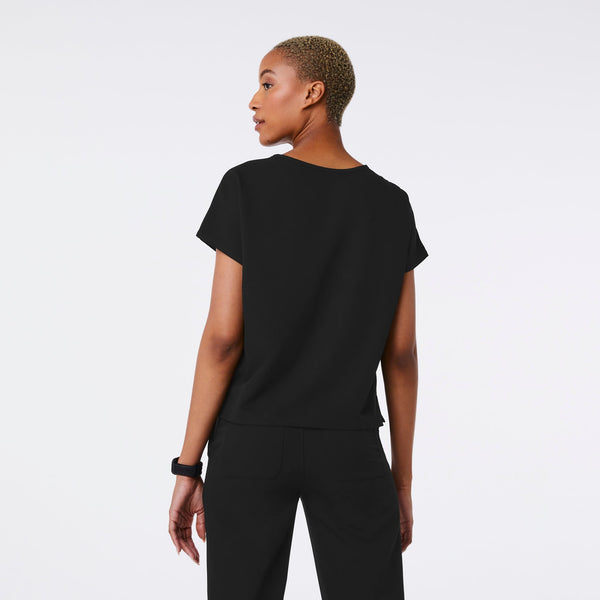 women's Black Arua Relaxed - Scrub Top