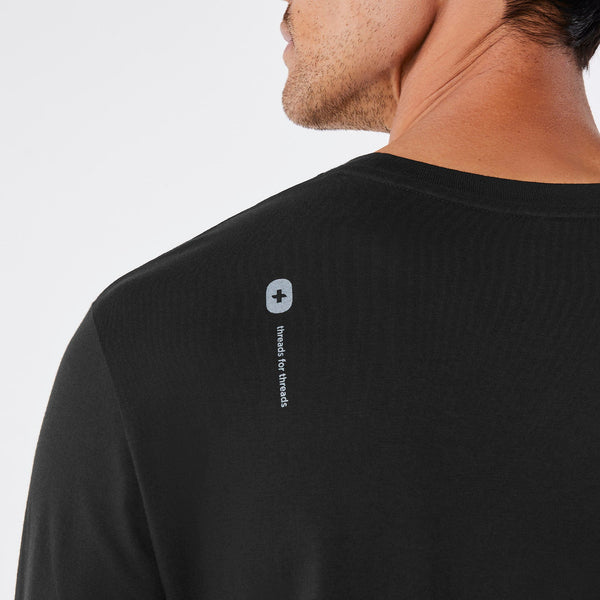 men's Black FIGS Logo Left Chest - Long-Sleeve Underscrub