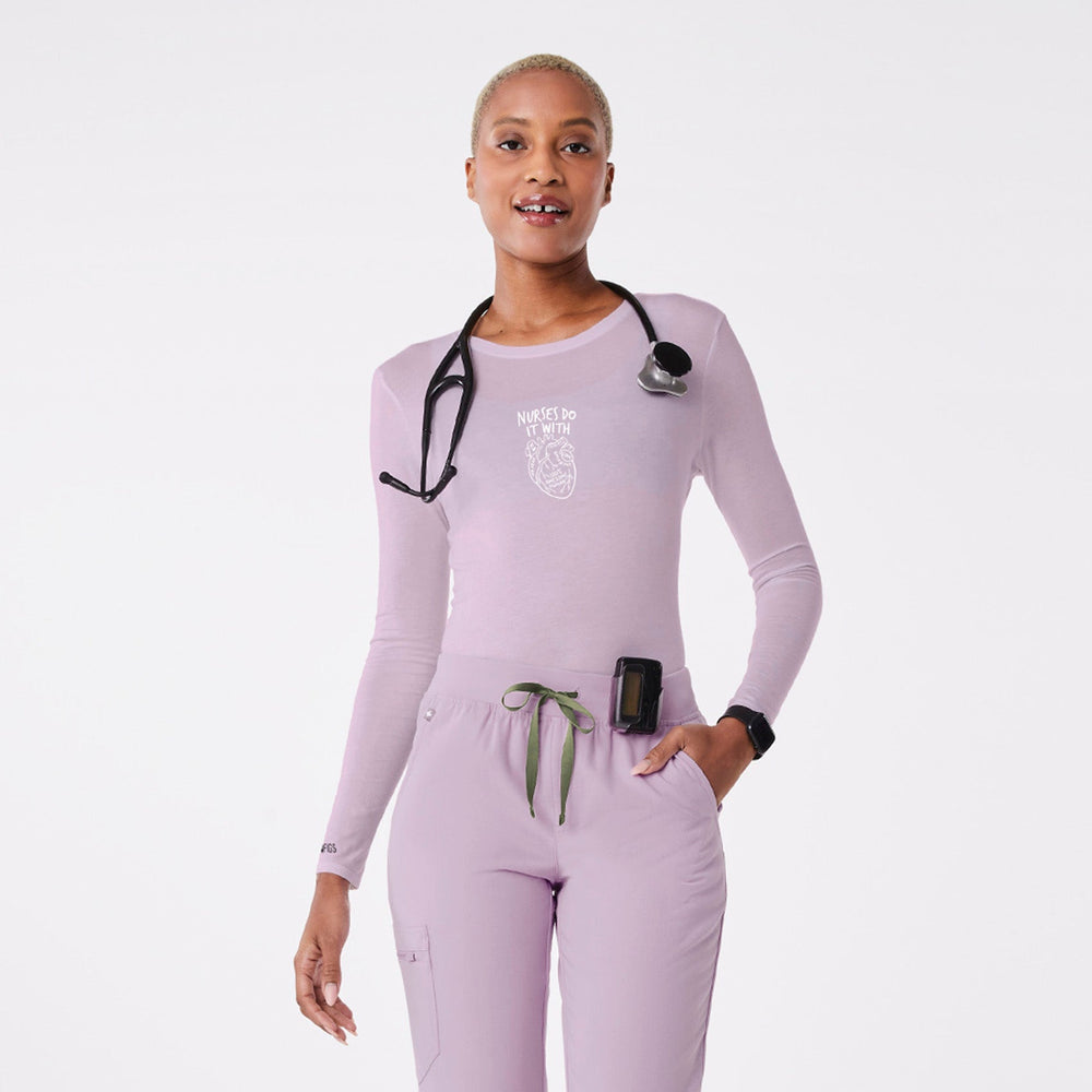 women's Lavender Haze Nurses Heart - Long-Sleeve Underscrub