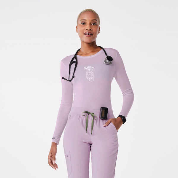 women's Lavender Haze Nurses Heart - Long-Sleeve Underscrub