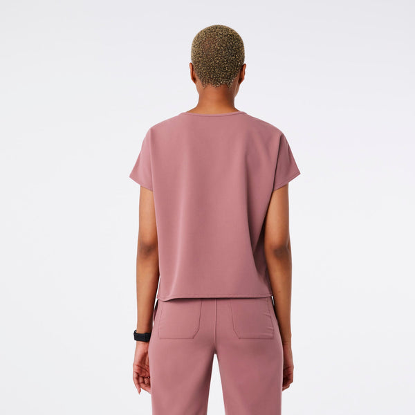 women's Mauve Arua Relaxed Scoop Neck - Scrub Top