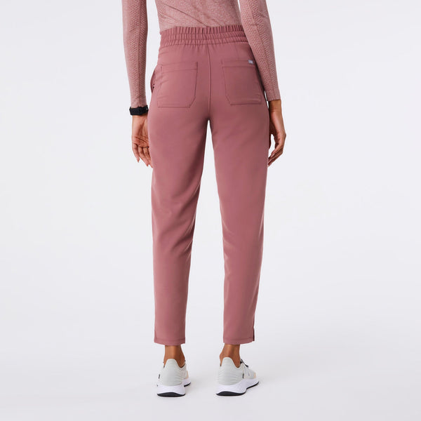 women's Mauve High-Rise Lille Tapered - Petite Scrub Pant