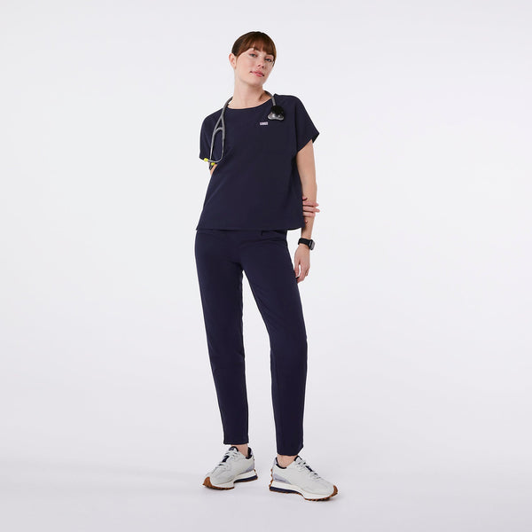 women's Navy Arua Relaxed - Scrub Top