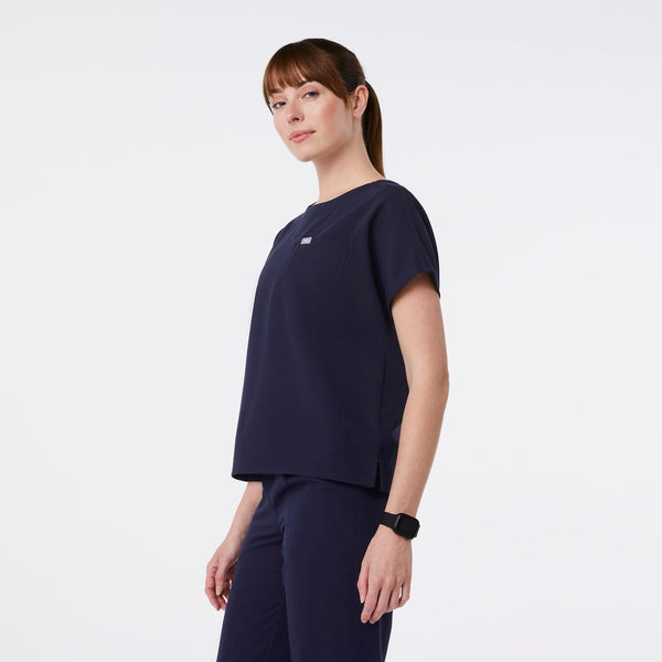 women's Navy Arua Relaxed - Scrub Top