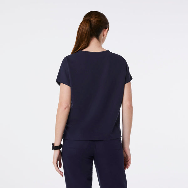 women's Navy Arua Relaxed - Scrub Top