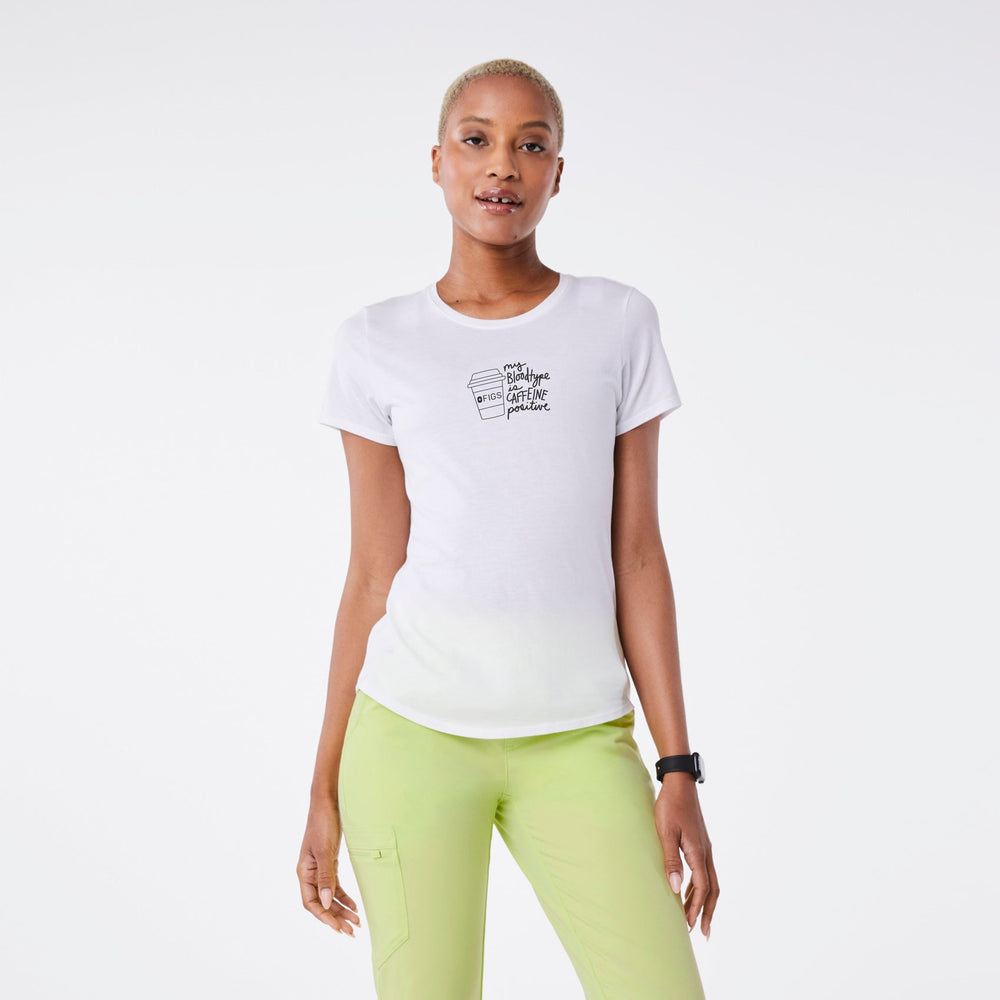 women's White Blood Type - Short-Sleeve Underscrub