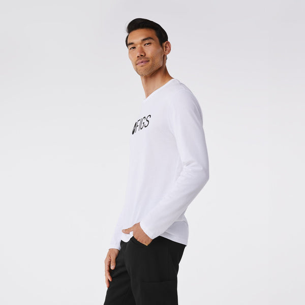 men's Bright White FIGS Logo - Long-Sleeve Underscrub