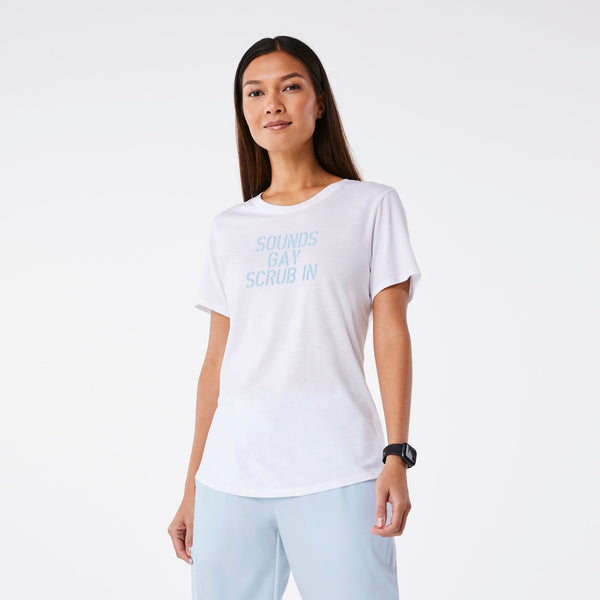 women's White Gay Pride - Short-Sleeve Underscrub
