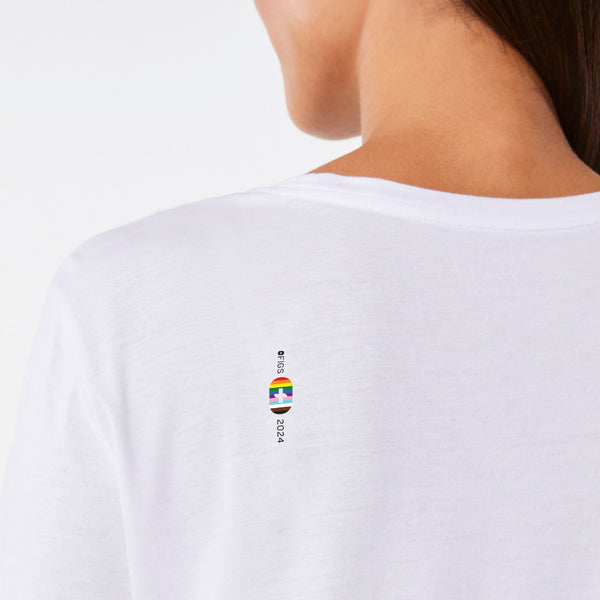 women's White Gay Pride - Short-Sleeve Underscrub