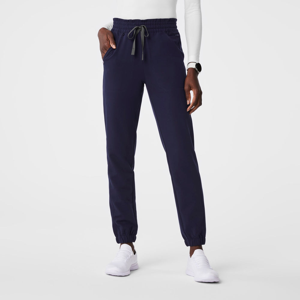 women's Navy Regina High-Rise Slim Jogger - Petite Scrub Pant