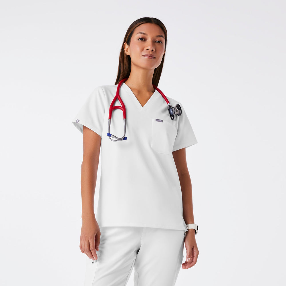 women's Optic White Catarina -  Scrub Top™