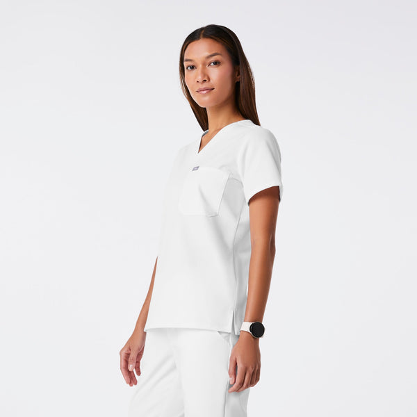 women's Optic White Catarina Petite -  Scrub Top™