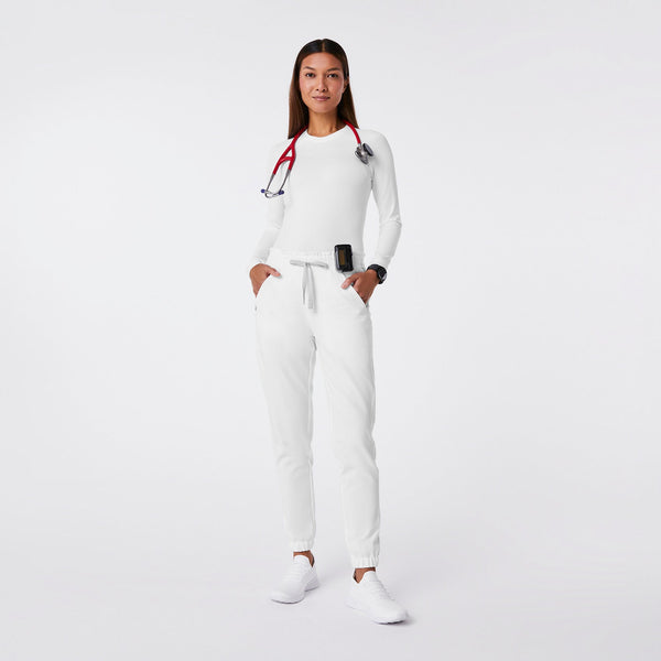 women's Optic White Regina High-Rise Slim Jogger - Tall Scrub Pant