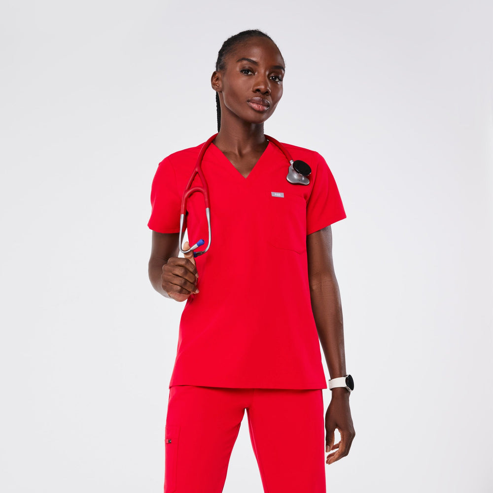 women's Pop Red Catarina -  Scrub Top™