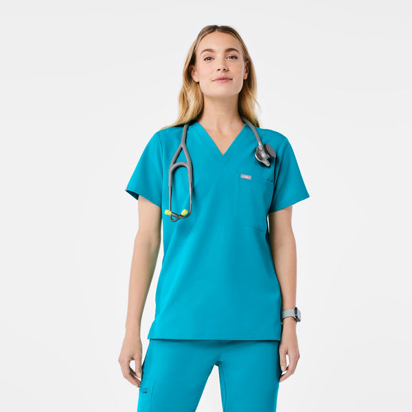 women's Teal Catarina Petite -  Scrub Top™