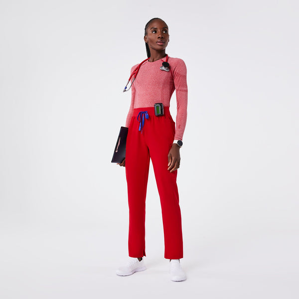 women's Winning Red Mayfair High-Rise - Tall Skinny Tapered Scrub Pant