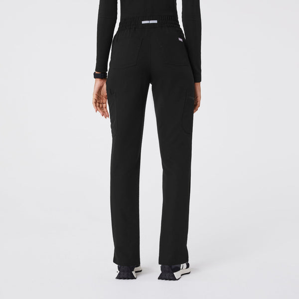 women's Black Dowa High-Rise Straight-Leg - Petite Scrub Pant