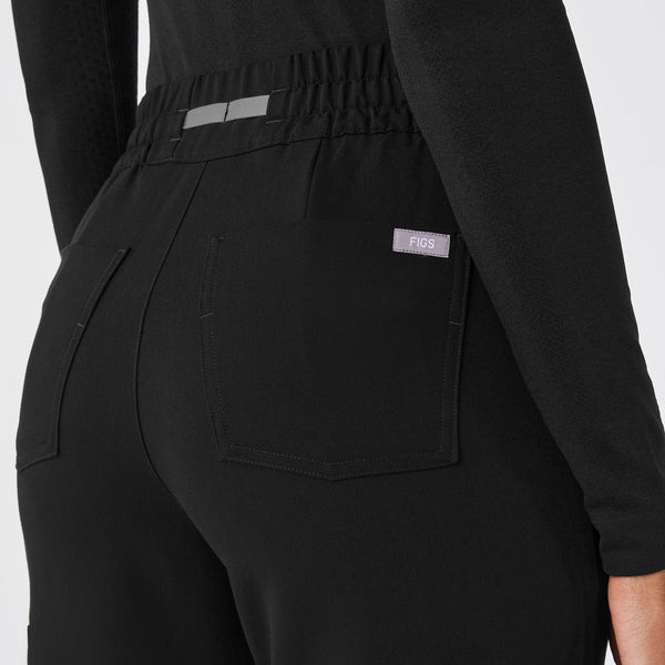 women's Black Dowa High-Rise Straight-Leg - Petite Scrub Pant