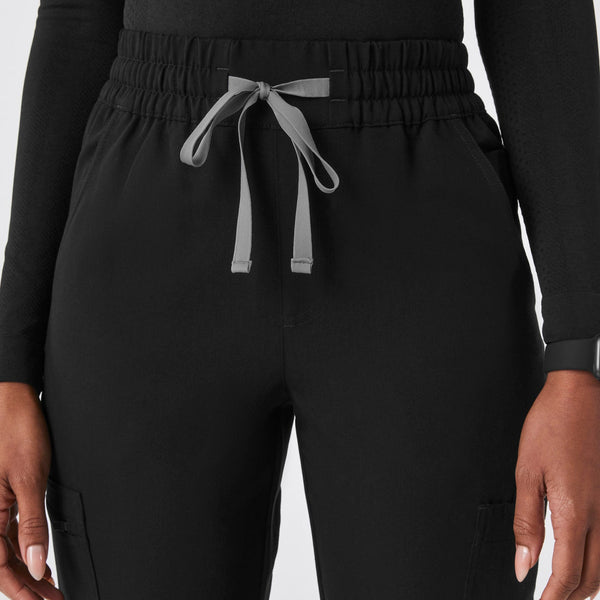 women's Black Dowa High-Rise Straight-Leg - Petite Scrub Pant