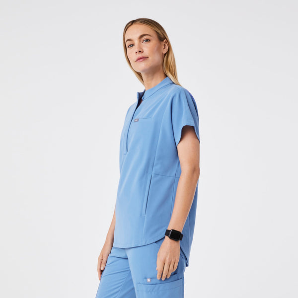 women's Ceil Blue Montex Relaxed Scrub Top