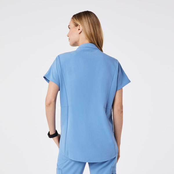 women's Ceil Blue Montex Relaxed Scrub Top