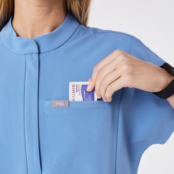 women's Ceil Blue Montex Relaxed Scrub Top