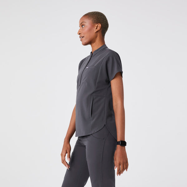 women's Charcoal Montex Relaxed Scrub Top