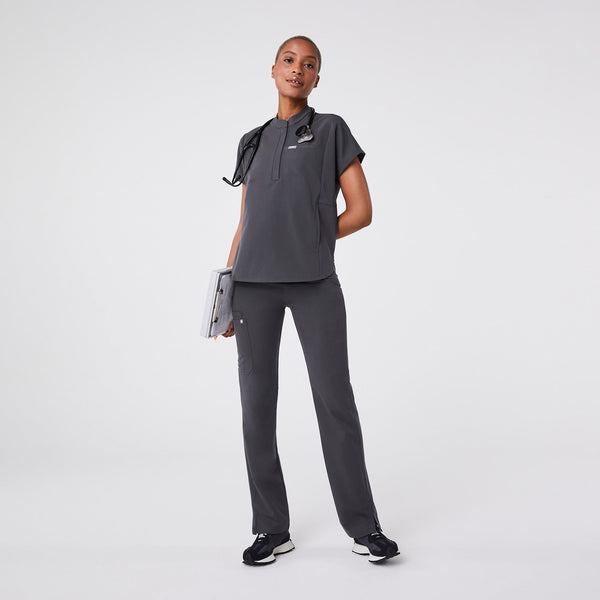 women's Charcoal Montex Relaxed Scrub Top