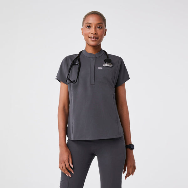 women's Charcoal Montex Relaxed Scrub Top