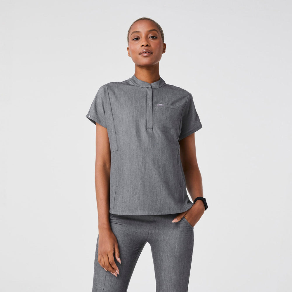 women's Graphite Montex Relaxed Scrub Top