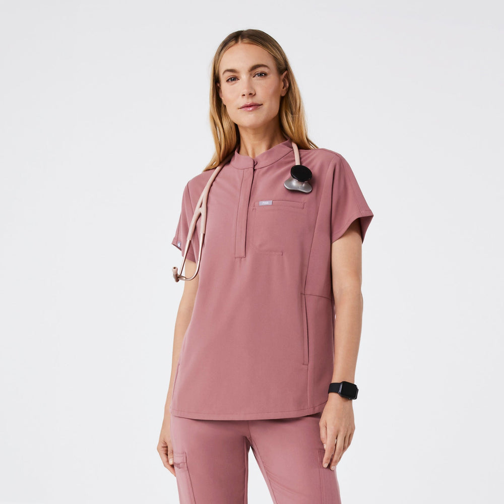 women's Mauve Montex Relaxed Scrub Top