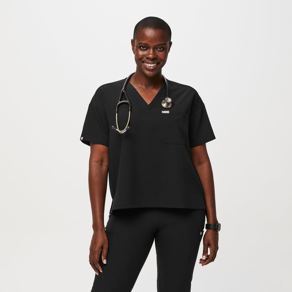 women's Black Relaxed Catarina Scrub Top™