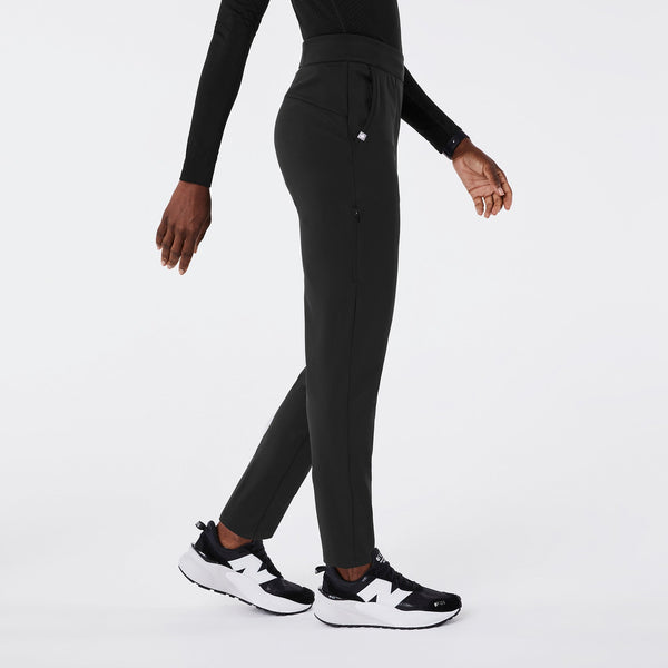women's Black High-Rise ContourKnit Scrub Pant