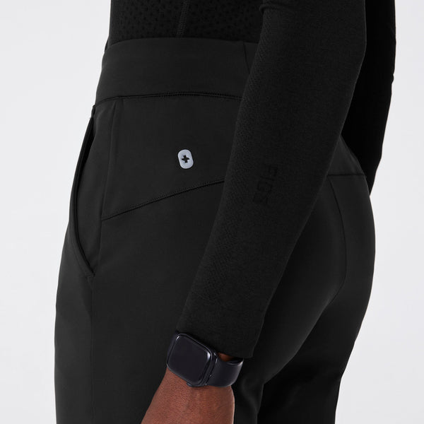 women's Black High-Rise ContourKnit Scrub Pant
