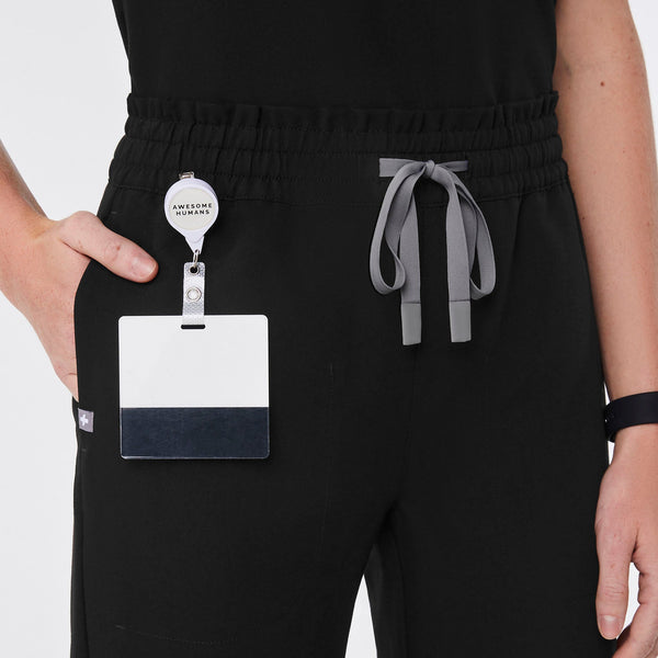 women's Black Marseille High-Rise Wide-Leg - Tall Scrub Pant