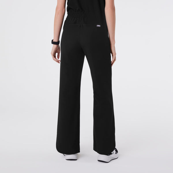 women's Black Marseille High-Rise Wide-Leg - Petite Scrub Pant