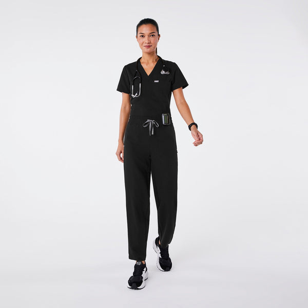 women's Black High-Rise Sheridan - Tall Relaxed Barrel-Leg Scrub Pant