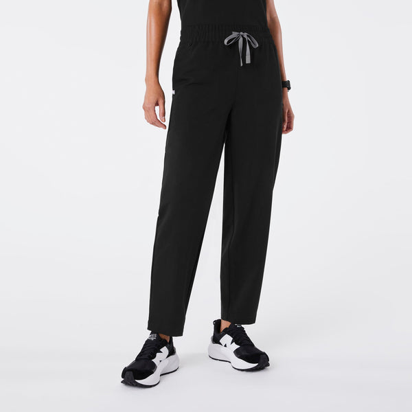 women's Black High-Rise Sheridan - Tall Relaxed Barrel-Leg Scrub Pant