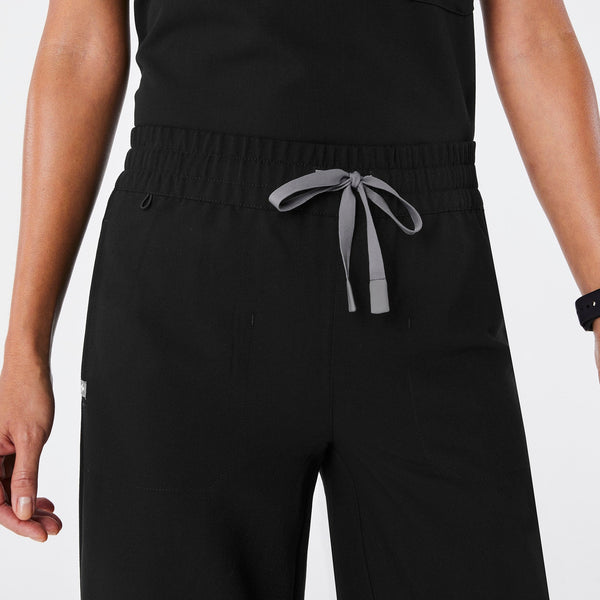 women's Black High-Rise Sheridan - Relaxed Barrel-Leg Scrub Pant