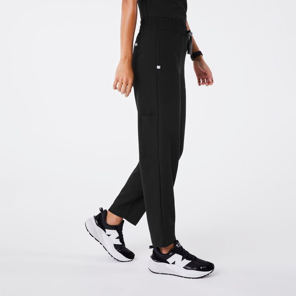 women's Black High-Rise Sheridan - Tall Relaxed Barrel-Leg Scrub Pant