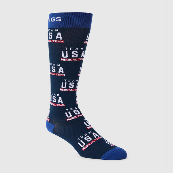 men's Blue FIGS x Team USA Track - Compression Socks