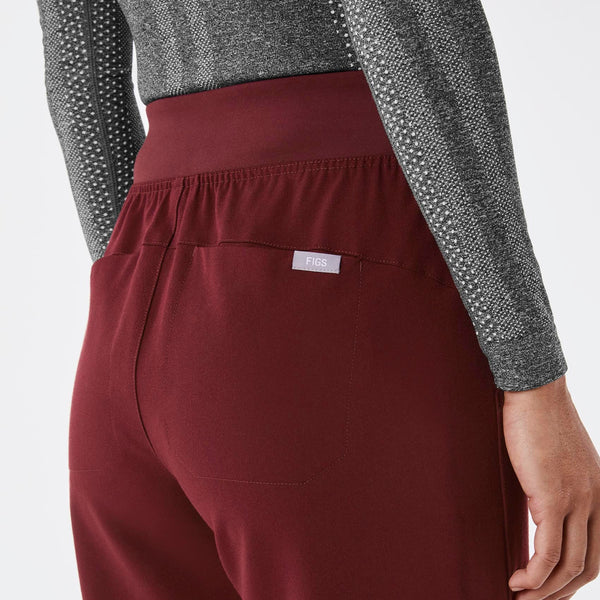 women's Burgundy Isabel High-Rise Wide-Leg - Tall Scrub Pant