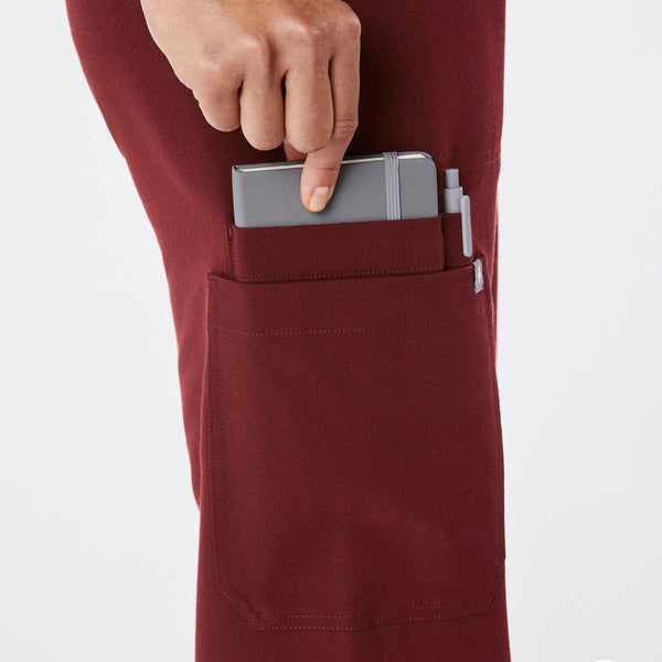 women's Burgundy Isabel High-Rise Wide-Leg - Scrub Pant