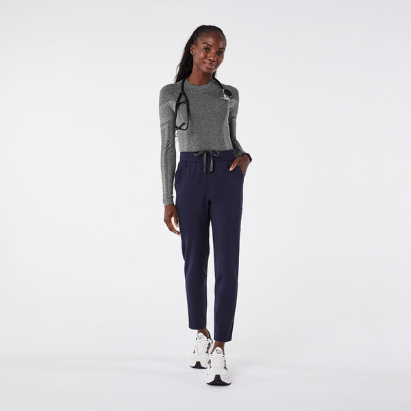 women's Navy High-Rise ContourKnit Scrub Pant