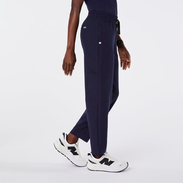 women's Navy High-Rise Sheridan - Relaxed Barrel-Leg Scrub Pant